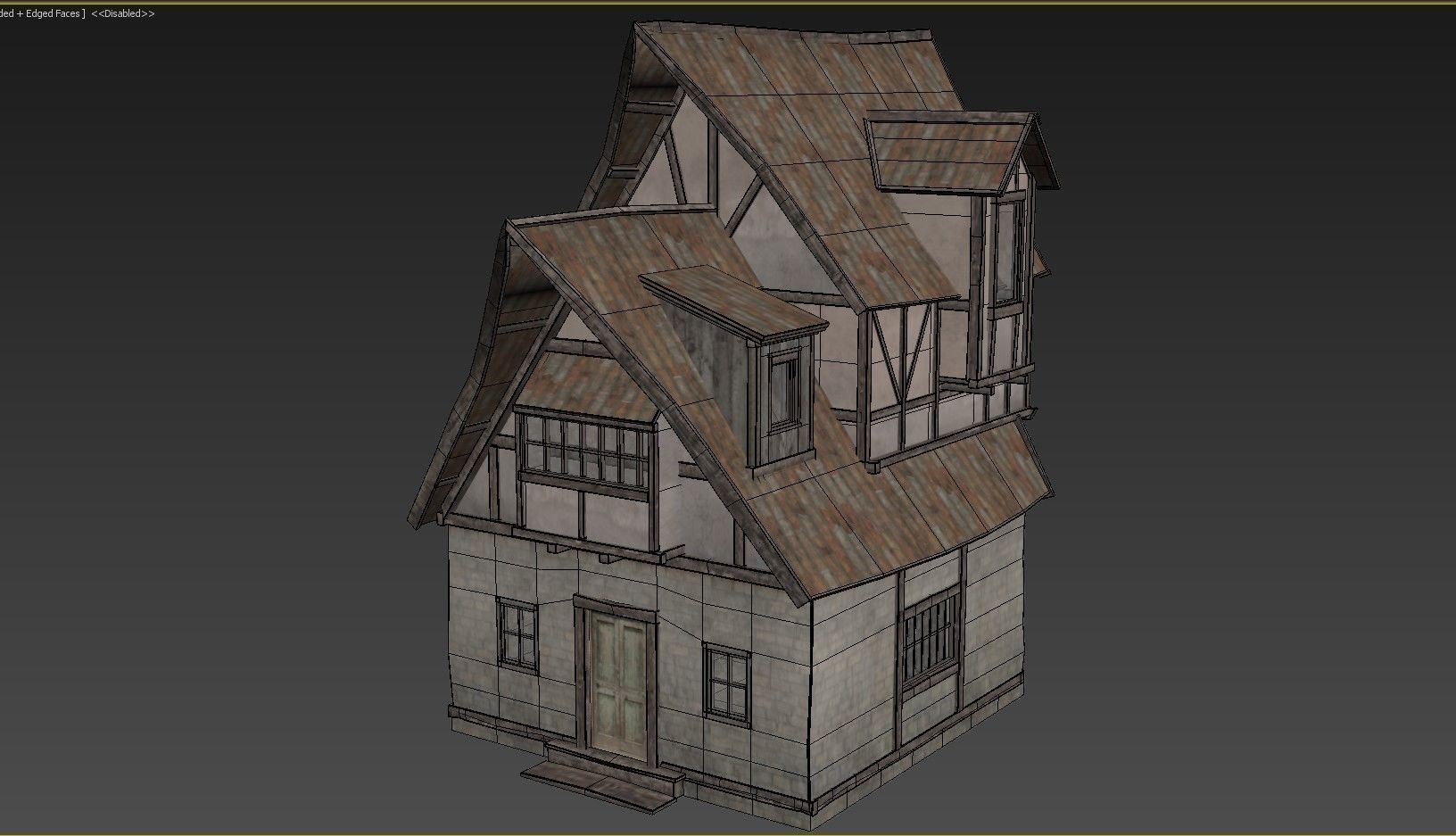 Fantasy Medieval House 02 3D model_6