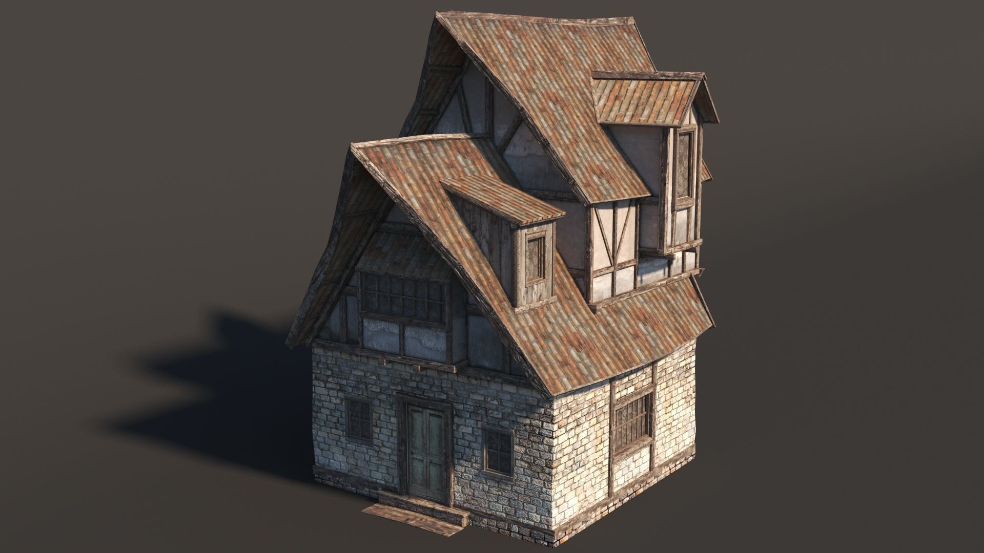 Fantasy Medieval House 02 3D model_5