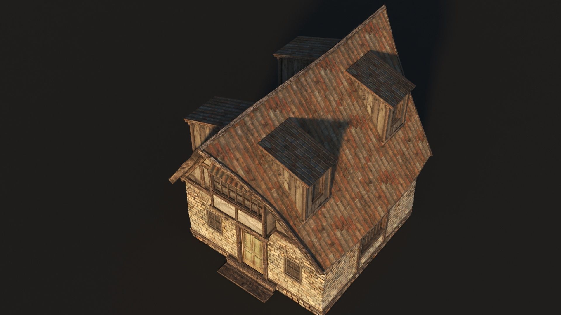 Fantasy Medieval House 02 3D model_15
