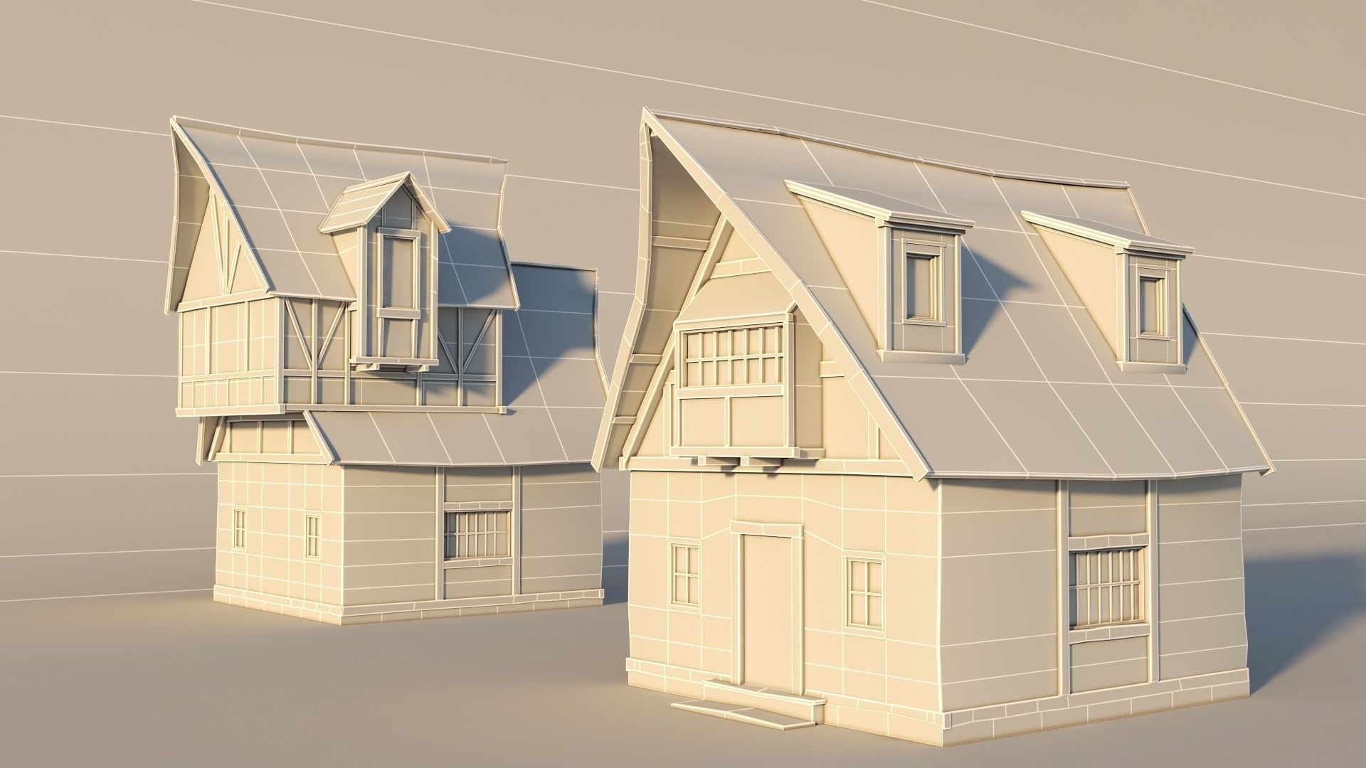 Fantasy Medieval House 02 3D model_3