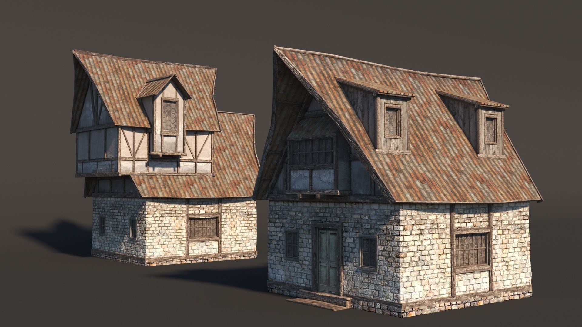 Fantasy Medieval House 02 3D model_2