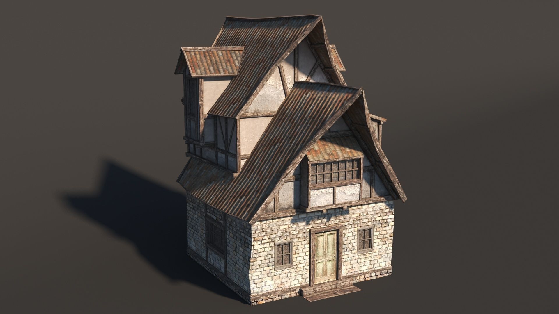 Fantasy Medieval House 02 3D model_7