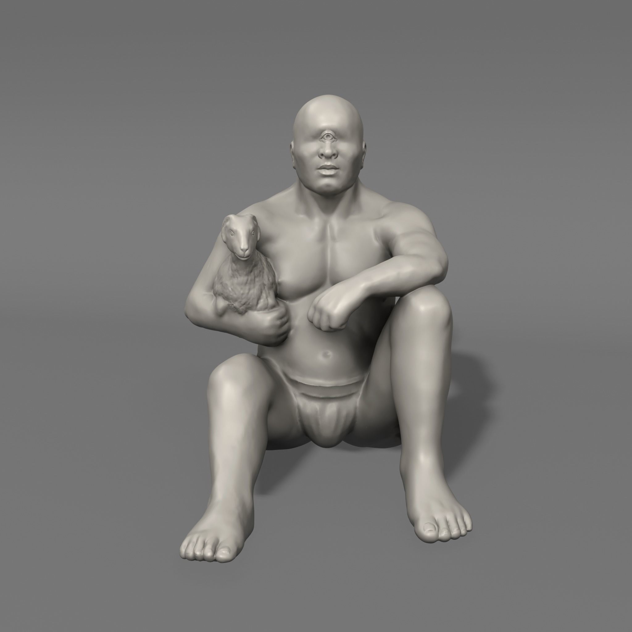 Cyclops and his Sheep free 3D model 3D printable | CGTrader