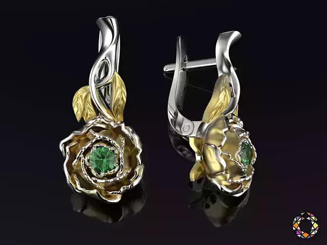 Peony fashion earrings 0202 3D print model