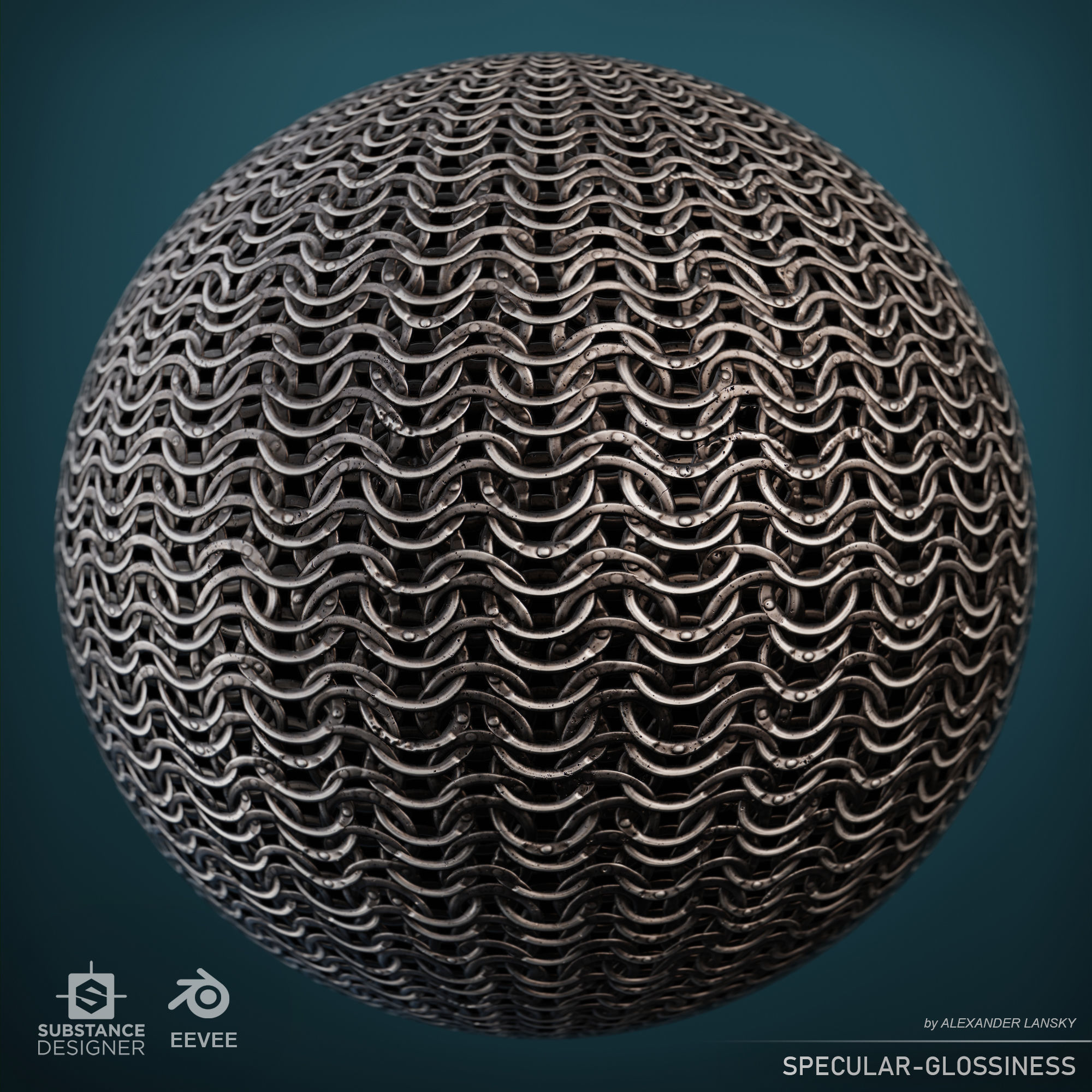 Riveted chainmail seamless material Texture_5