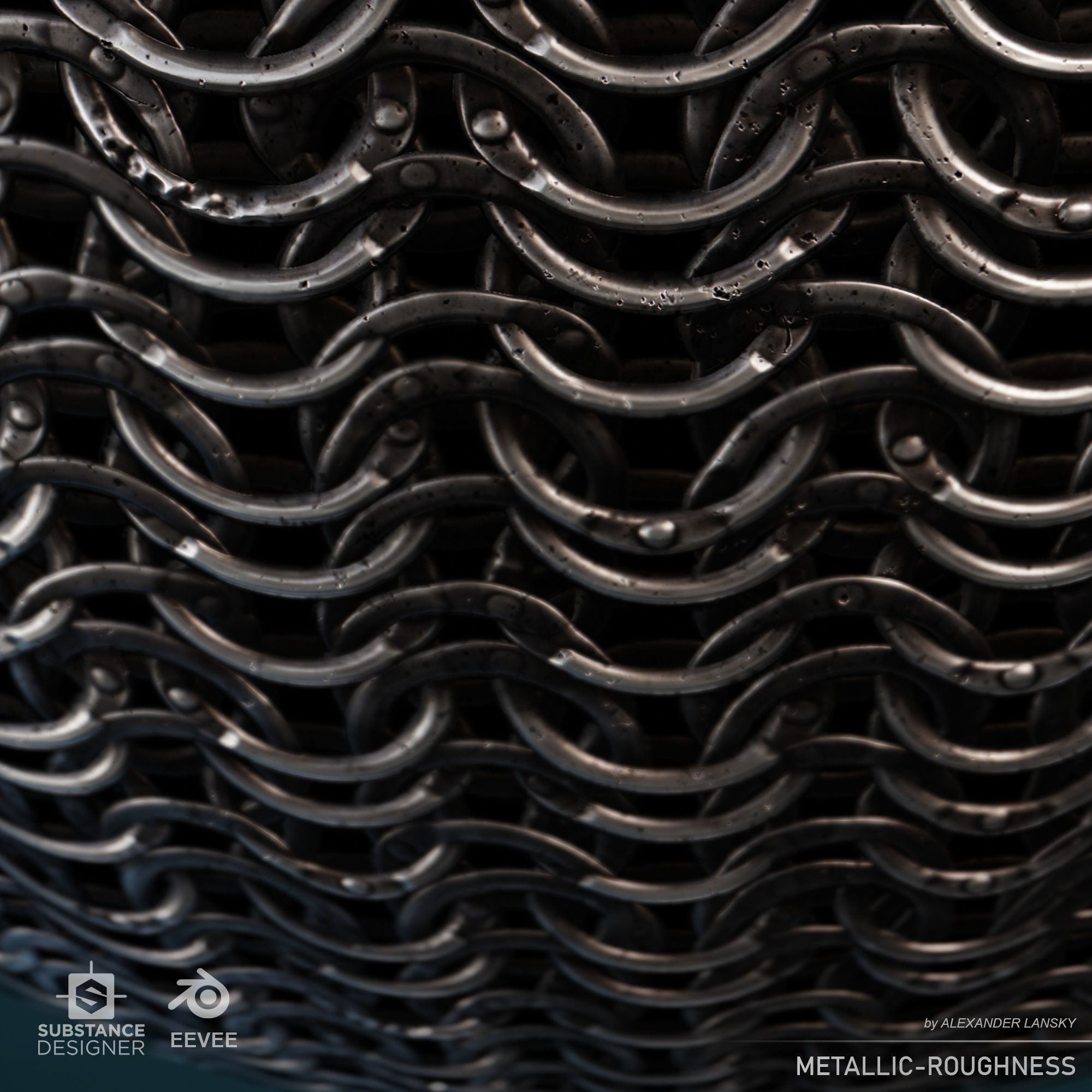 Riveted chainmail seamless material Texture_3