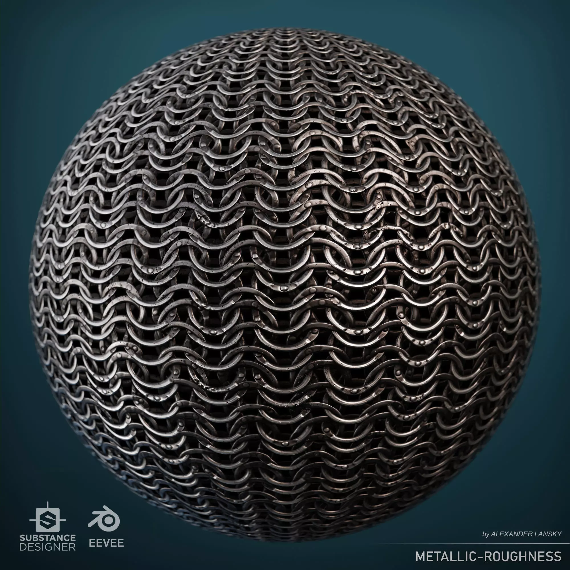 Riveted chainmail seamless material Texture_0