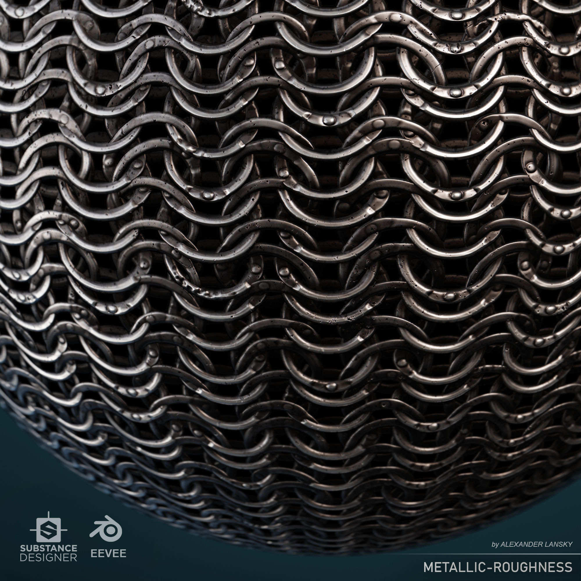 Riveted chainmail seamless material Texture_1