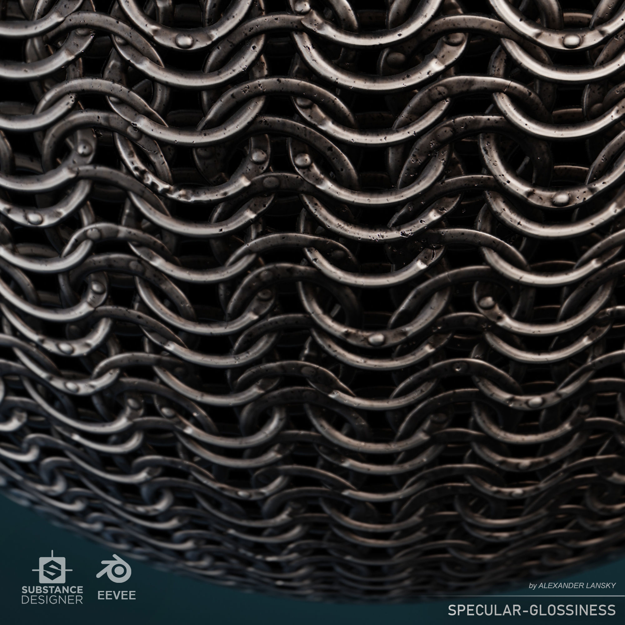 Riveted chainmail seamless material Texture_7