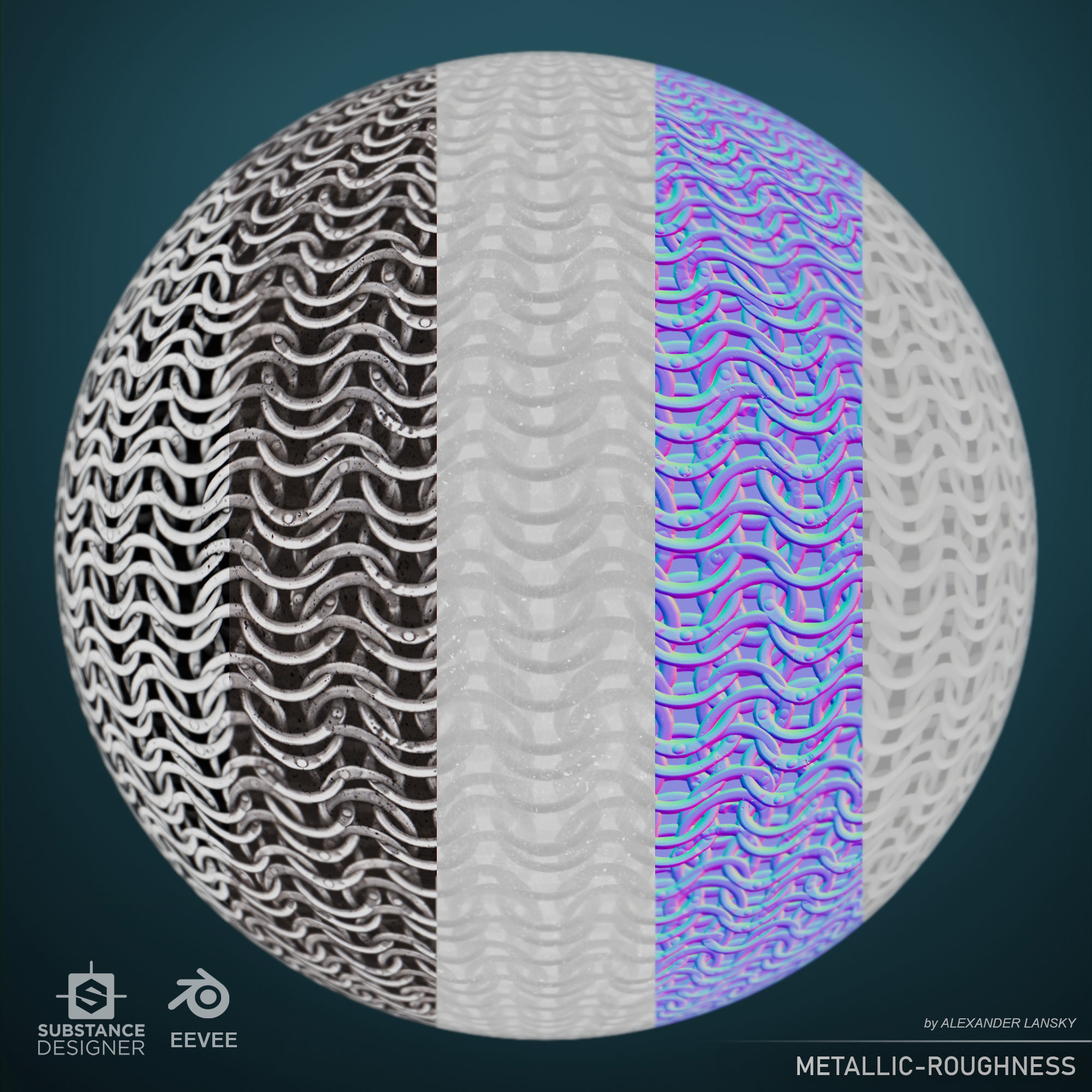 Riveted chainmail seamless material Texture_4
