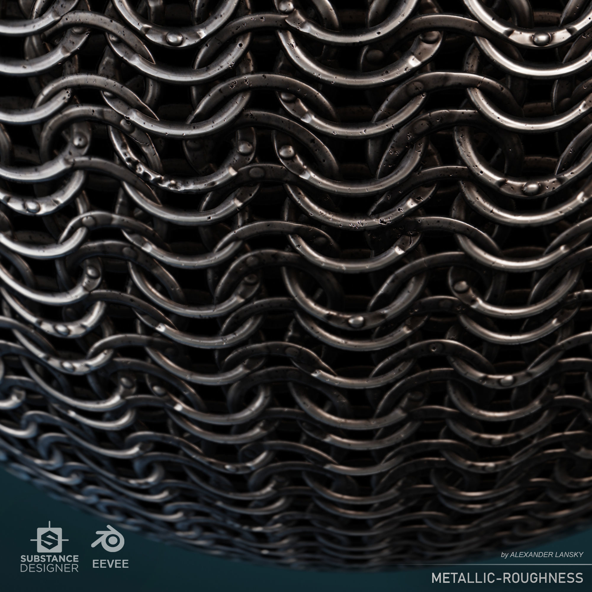 Riveted chainmail seamless material Texture_2