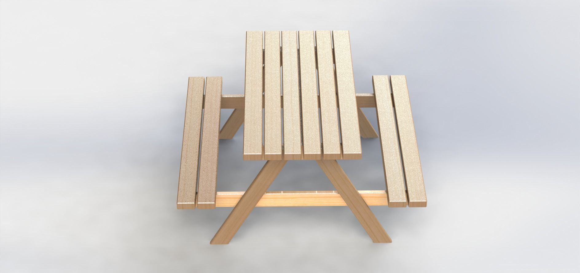 Outdoor Table Low-poly 3D model_5