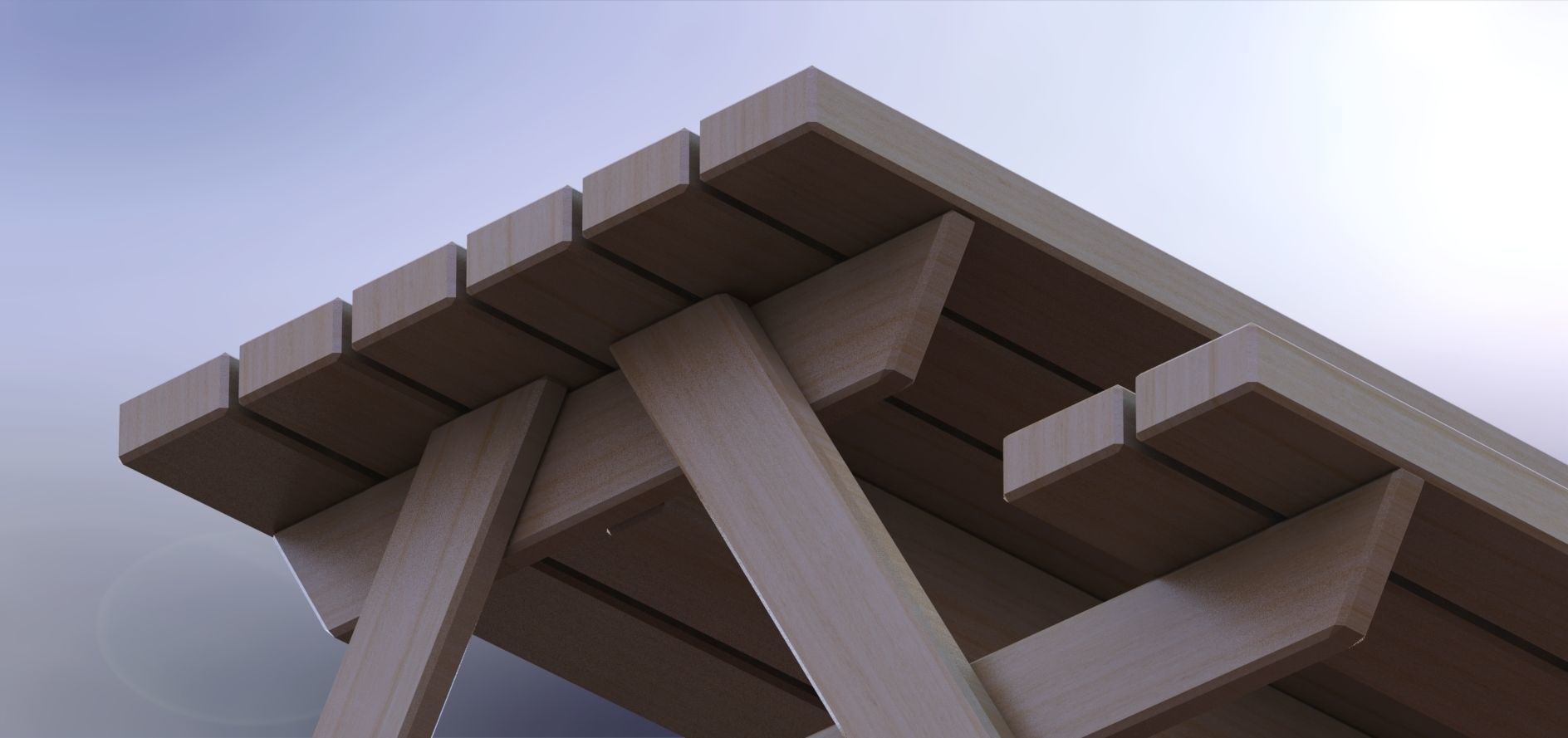 Outdoor Table Low-poly 3D model_7