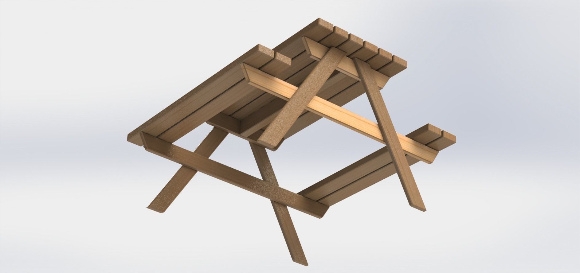 Outdoor Table Low-poly 3D model_4