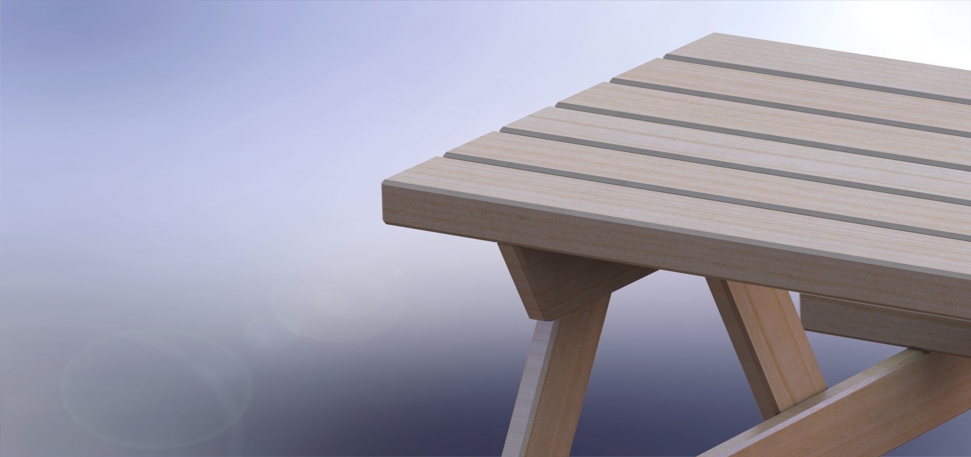 Outdoor Table Low-poly 3D model_6