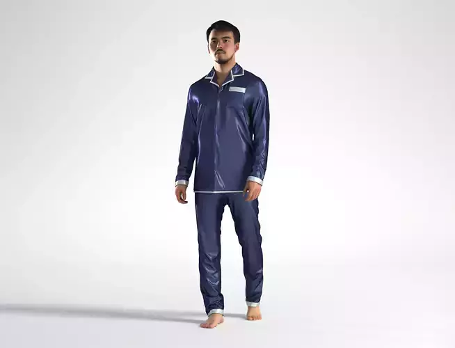 Man in Pyjamas Walking Low poly Rizzy 1368