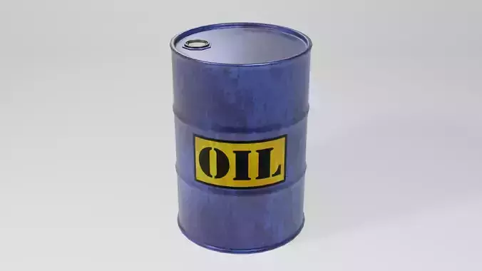 Industrial Oil Drum Low-poly 3D model