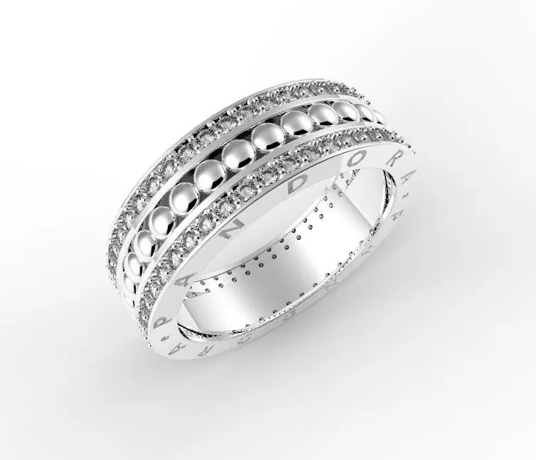 ring with gems 3D print model