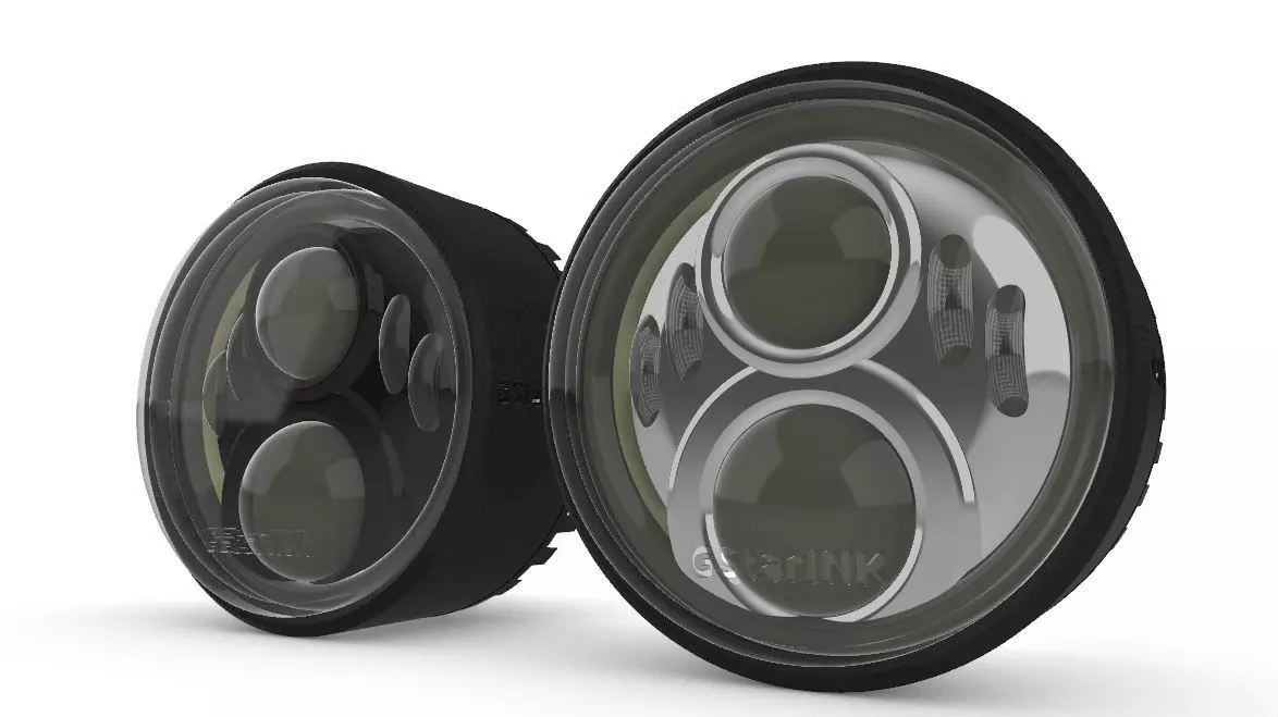 Faro circular led Low-poly 3D model_0