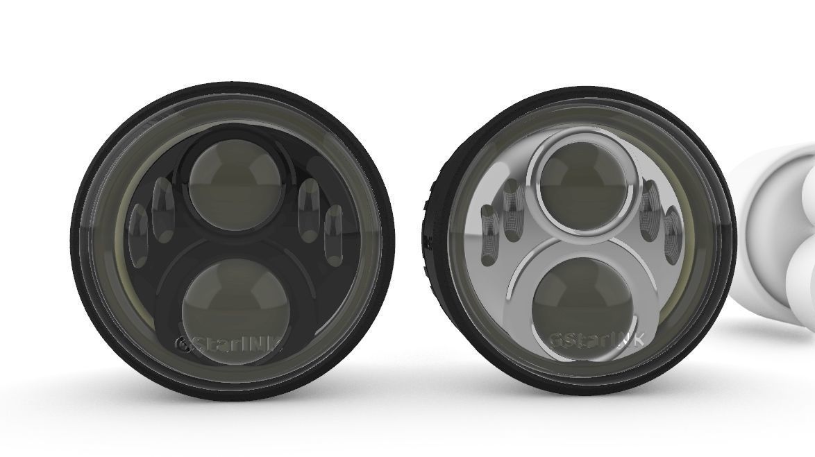 Faro circular led Low-poly 3D model_2