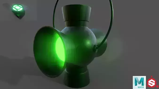 Green Lantern Power Battery and Ring 3D model