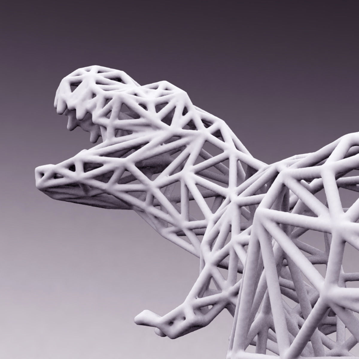 3D PRINTED MODEL T-REX 3D-Line-cuts -pattern 3D print model_8