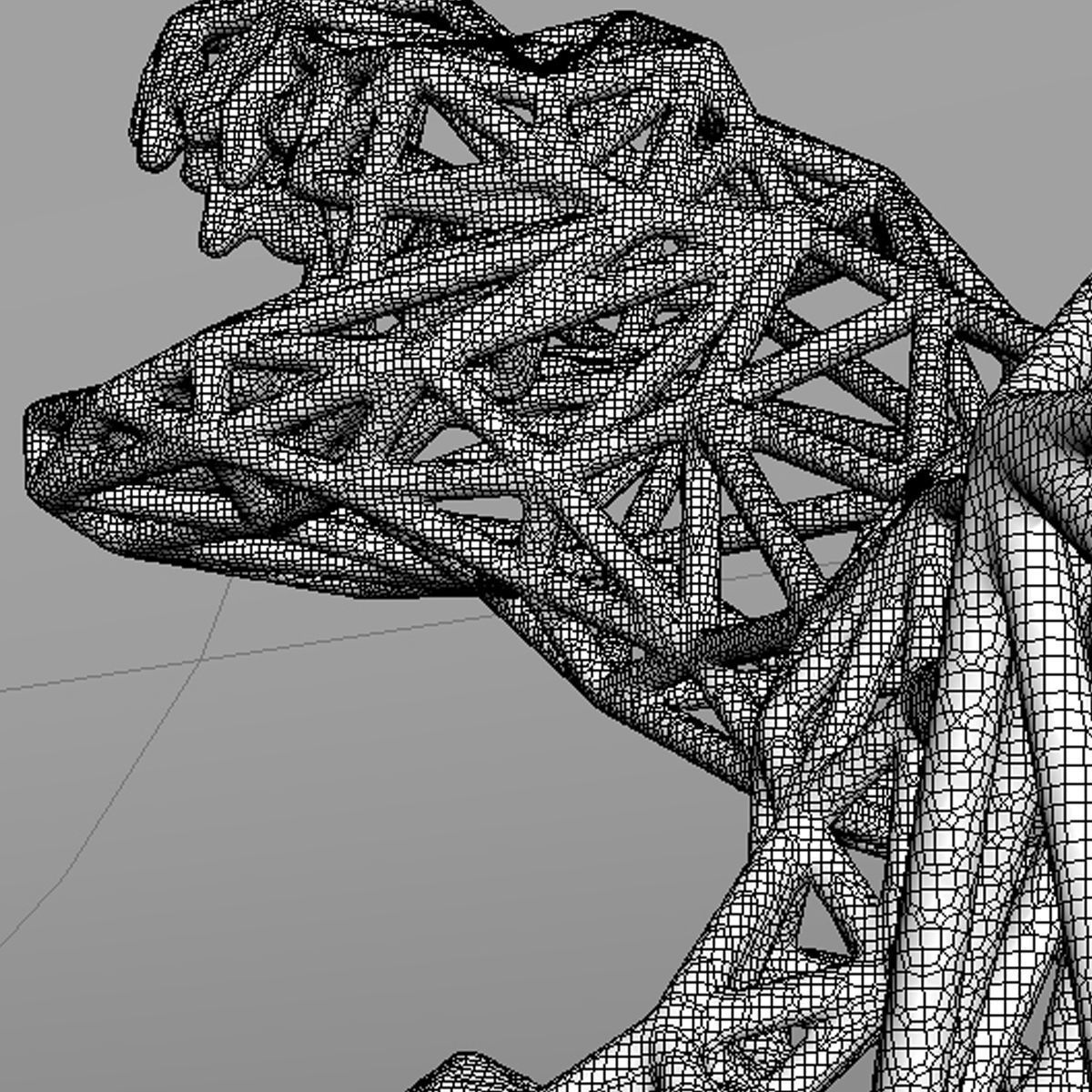 3D PRINTED MODEL T-REX 3D-Line-cuts -pattern 3D print model_16