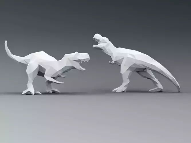 3D PRINTED MODEL T-REX -Line-triangulate-style 