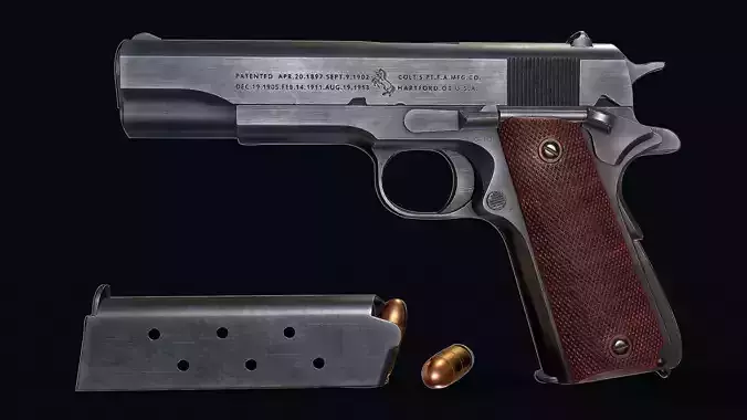 Colt M1911 Low-poly 3D model