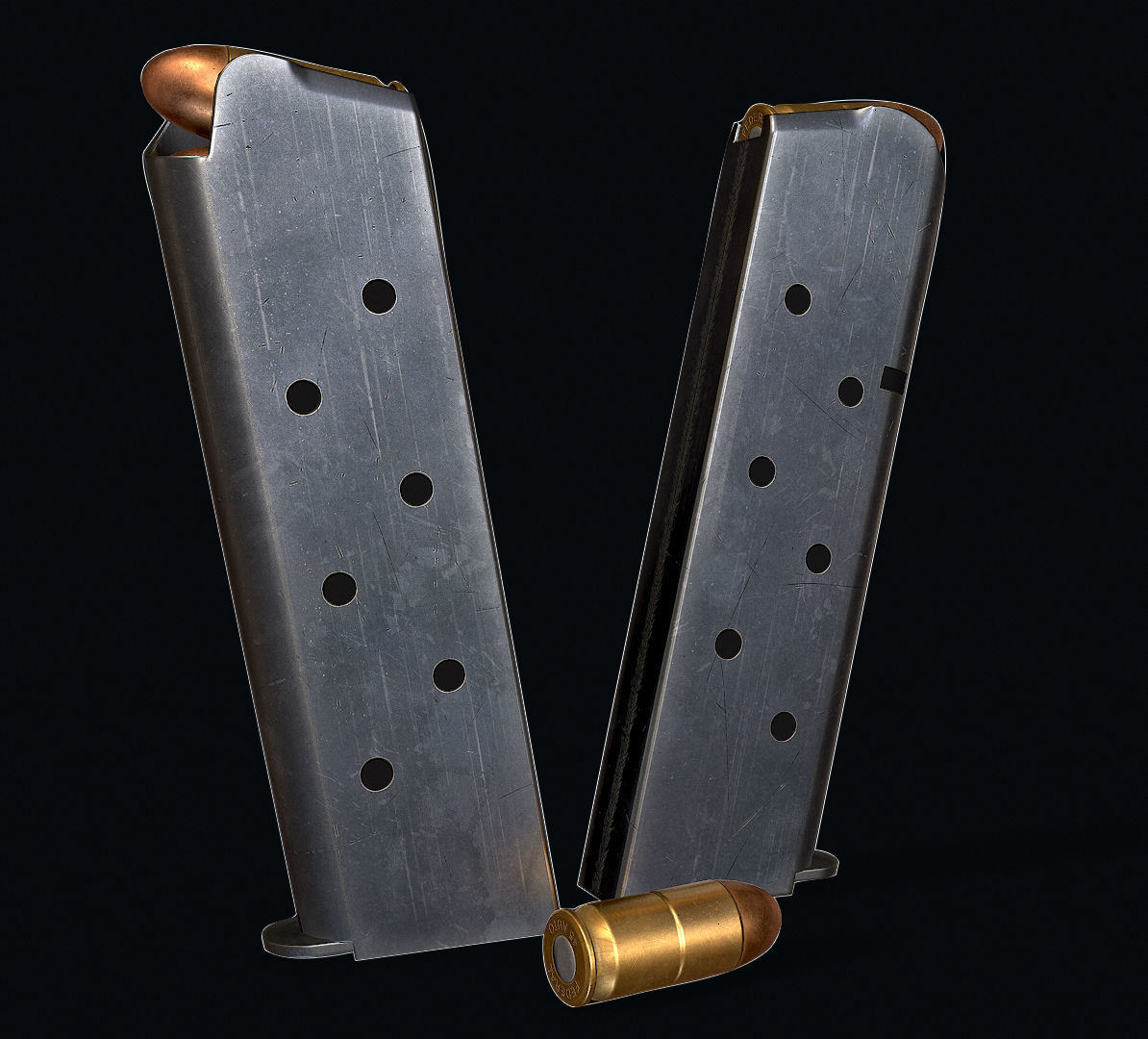 Colt M1911 Low-poly 3D model_5