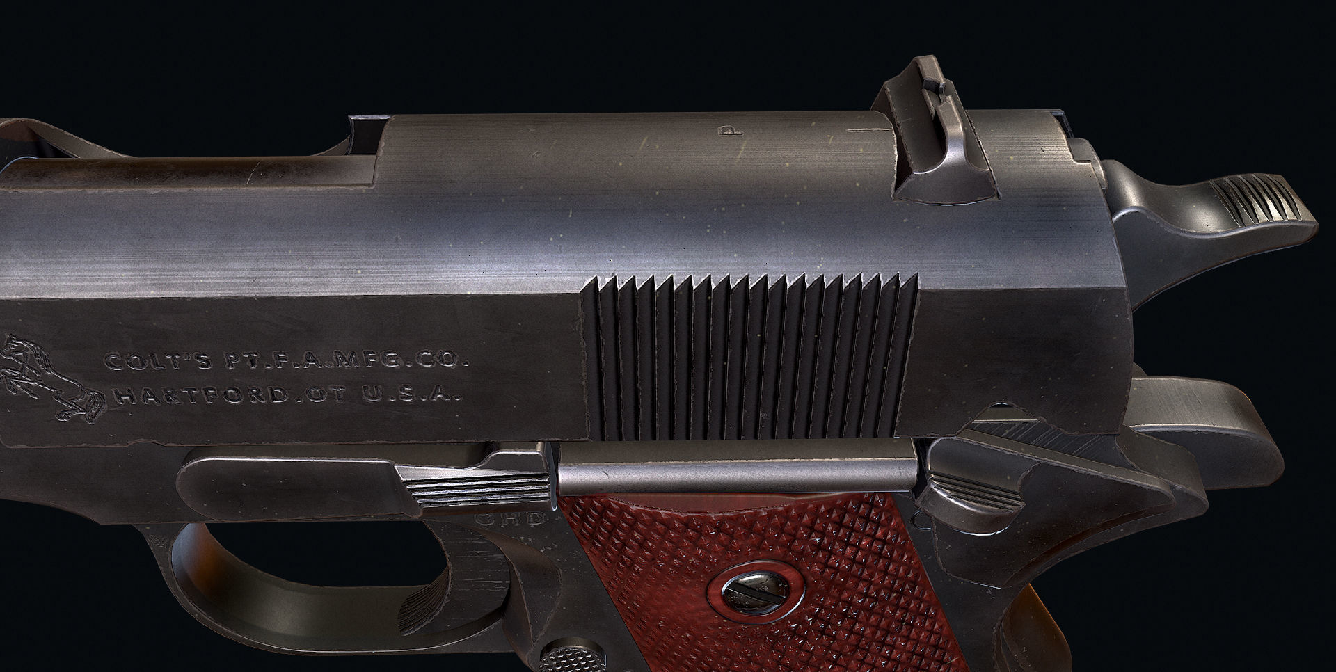 Colt M1911 Low-poly 3D model_6