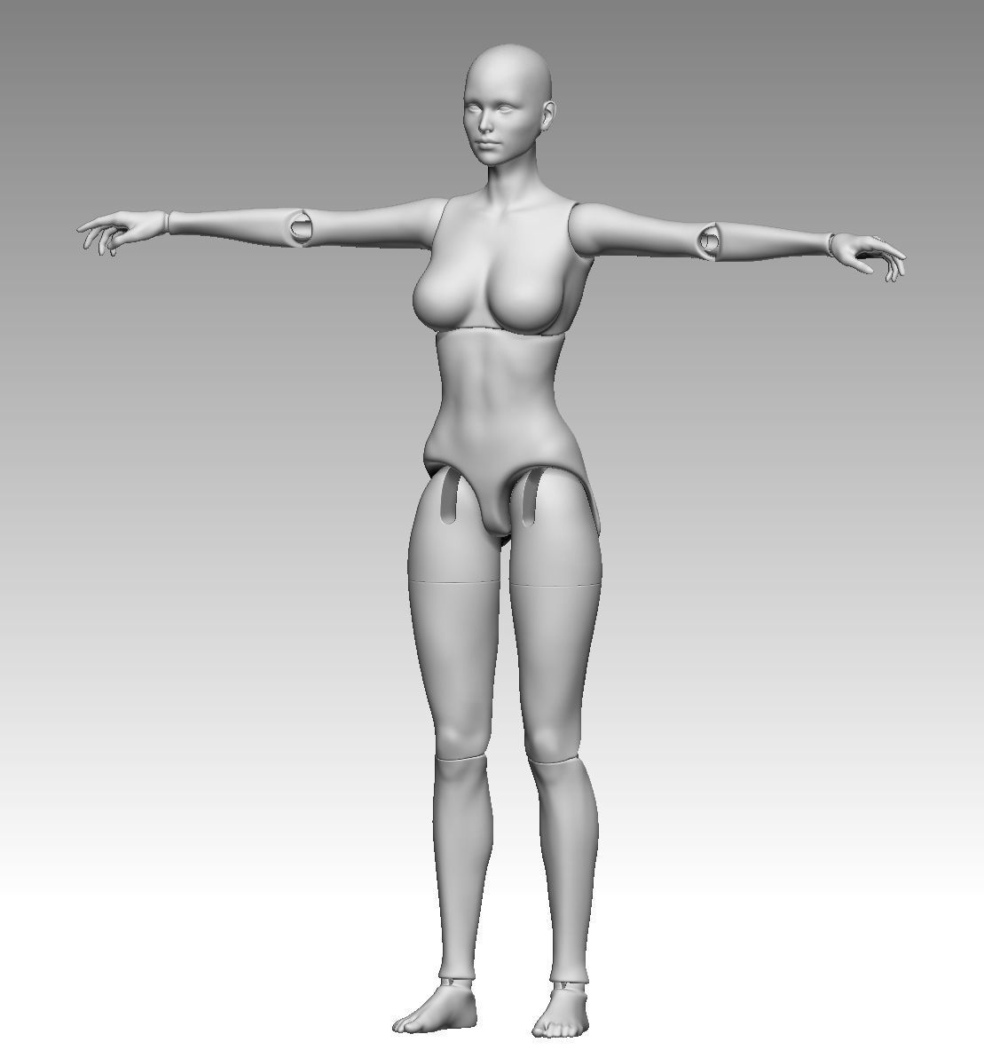 BJD girl -ball Jointed doll 3D print model  3D print model_6