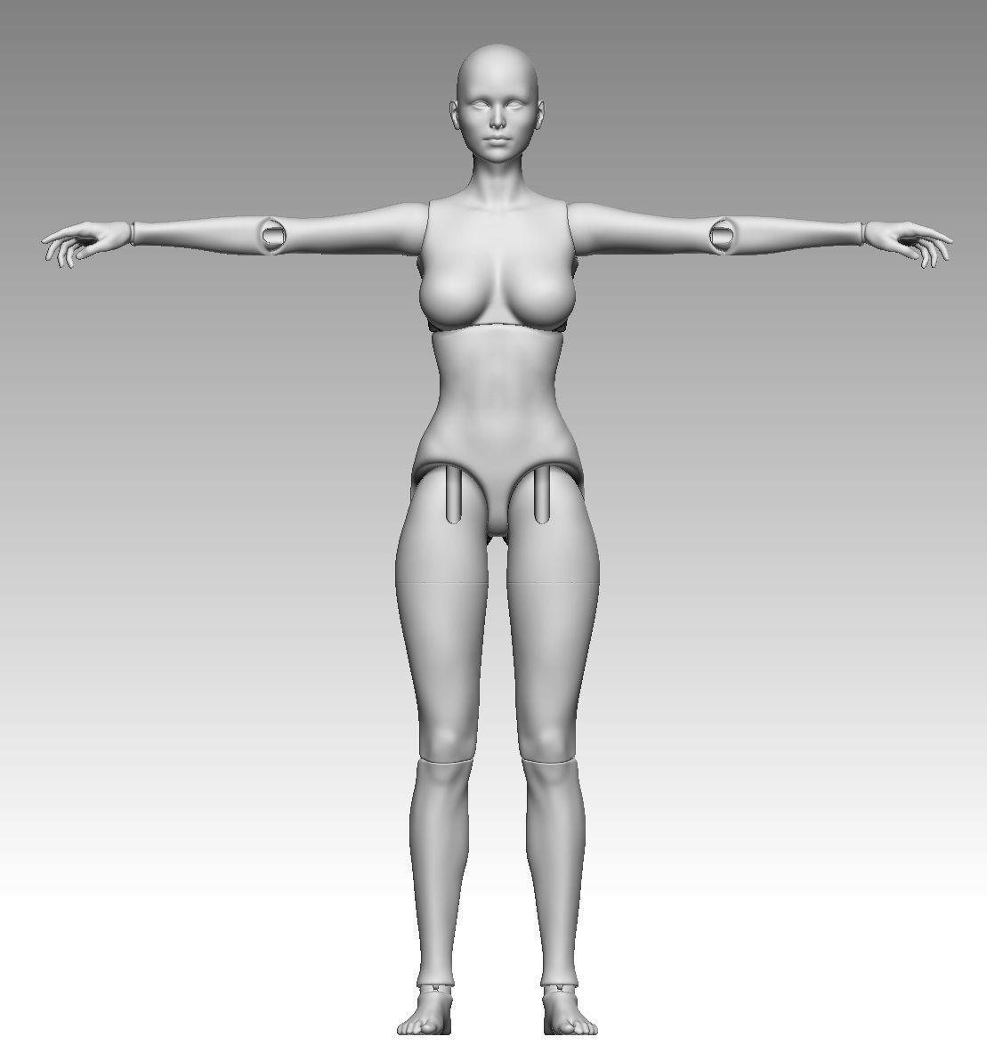 BJD girl -ball Jointed doll 3D print model  3D print model_1