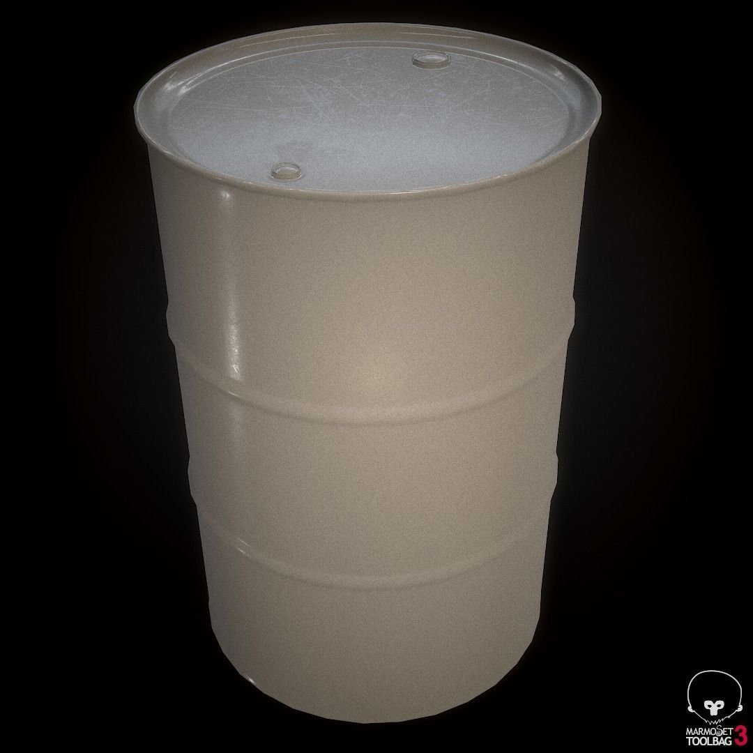 Oil Drums Low-poly 3D model_9
