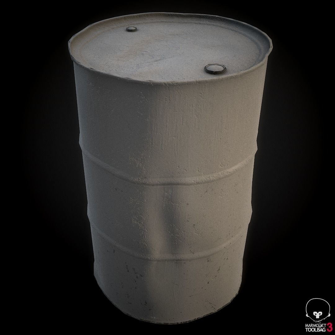 Oil Drums Low-poly 3D model_5