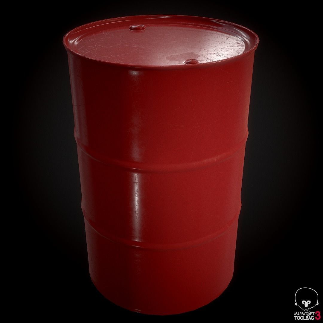 Oil Drums Low-poly 3D model_7