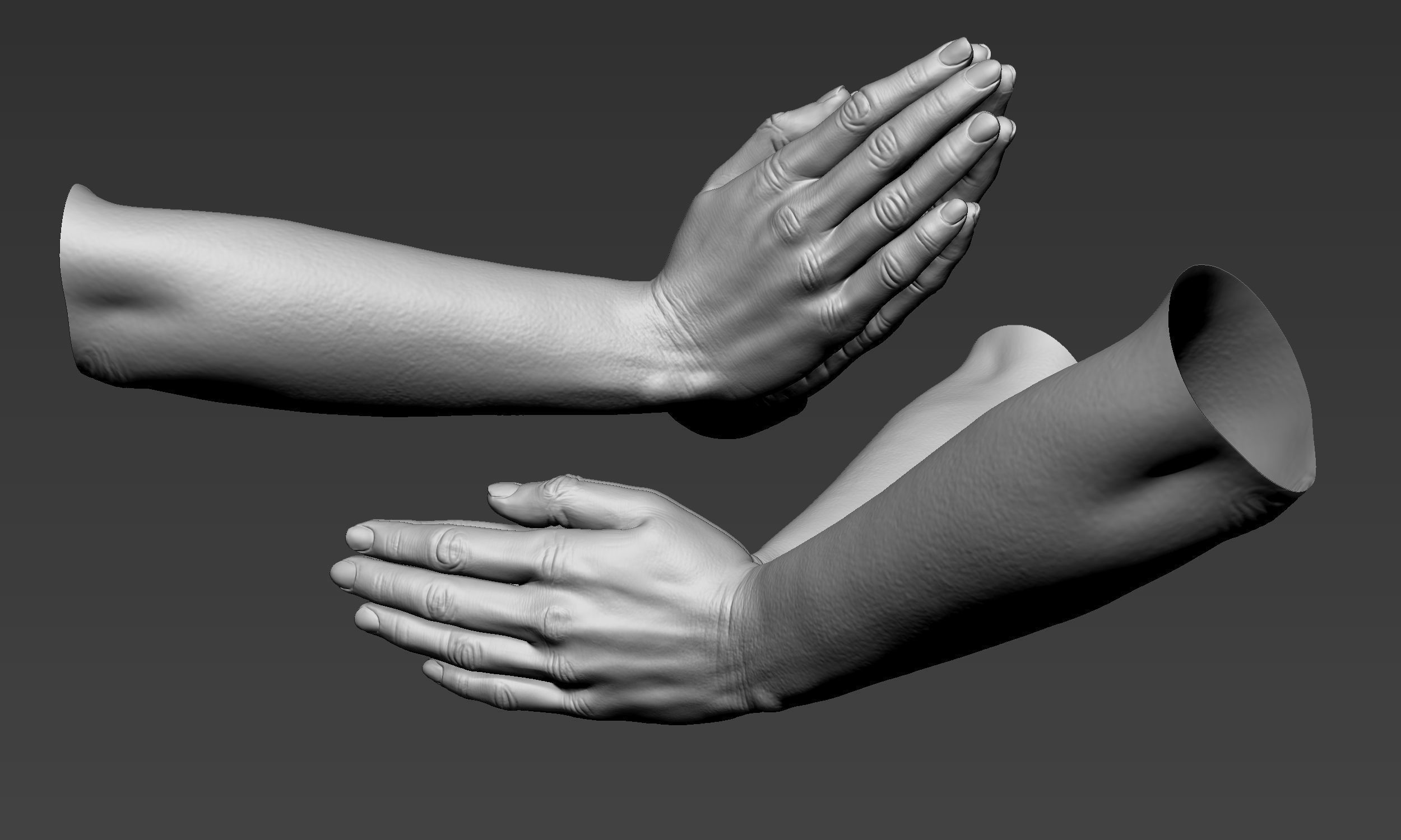 Female hand Amen pose Free 3D model_2