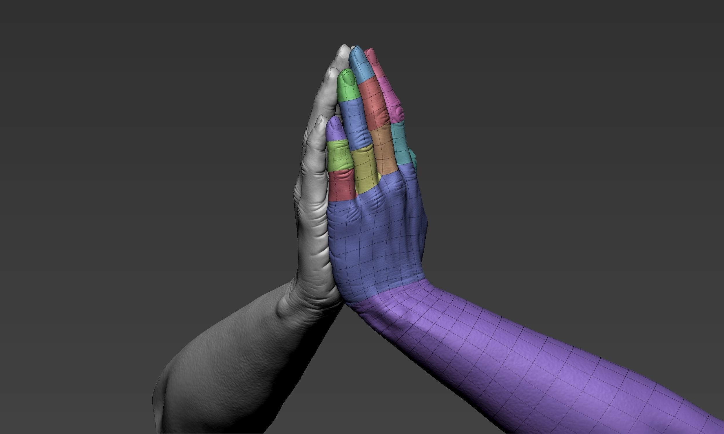 Female hand Amen pose Free 3D model_10