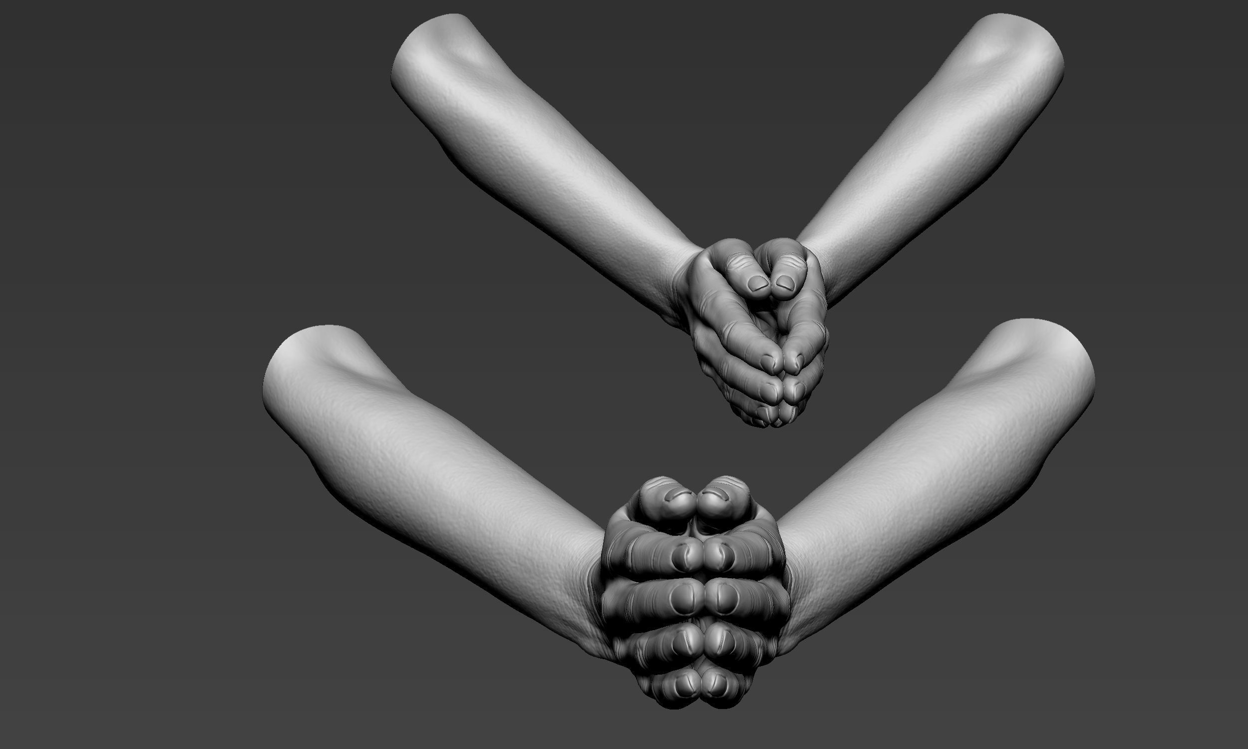 Female hand Amen pose Free 3D model_8