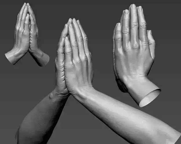 Female hand Amen pose Free 3D model