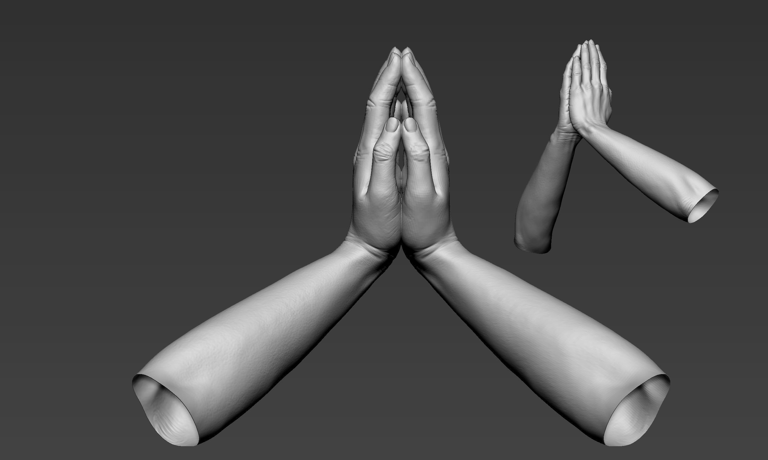 Female hand Amen pose Free 3D model_5
