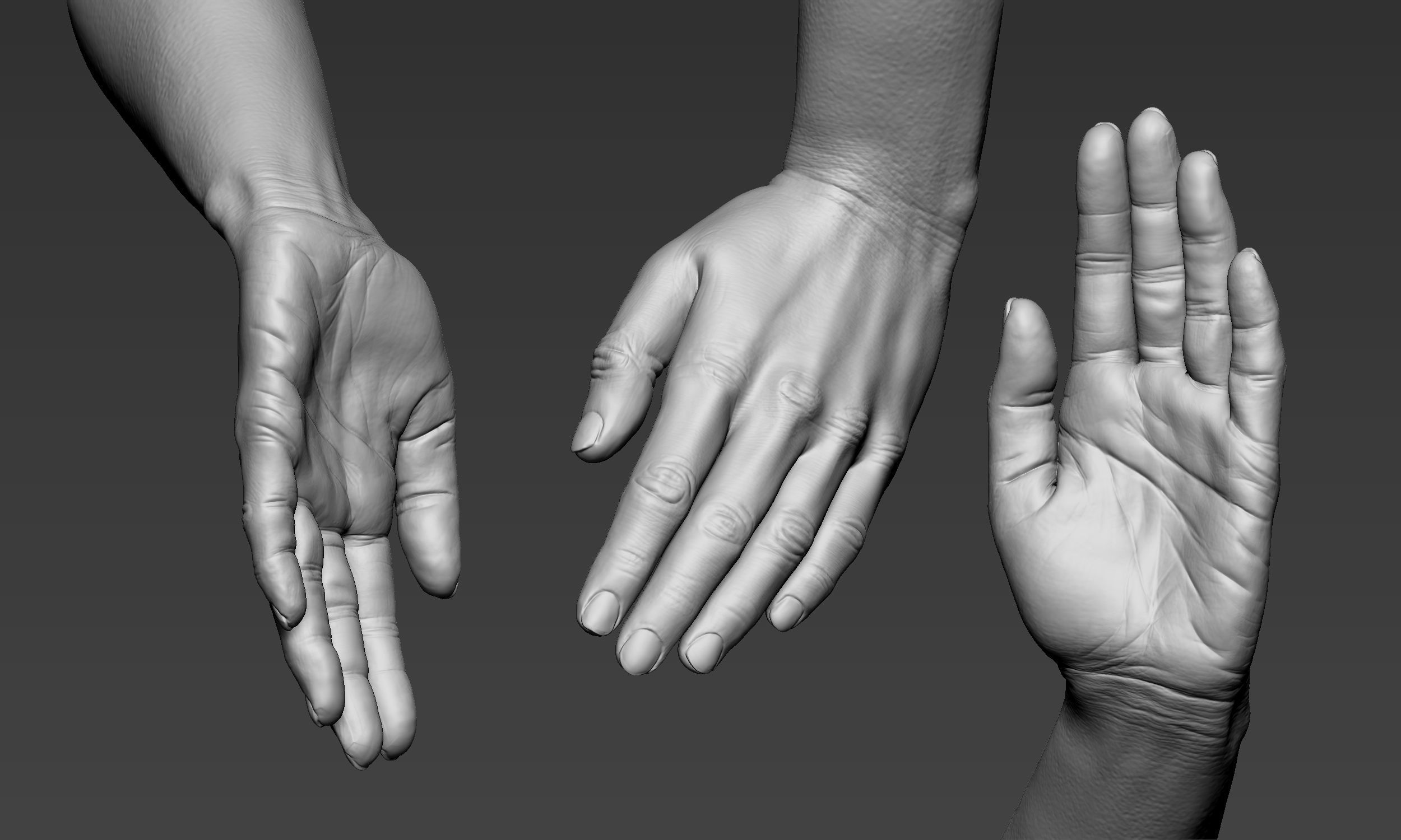 Female hand Amen pose Free 3D model_6