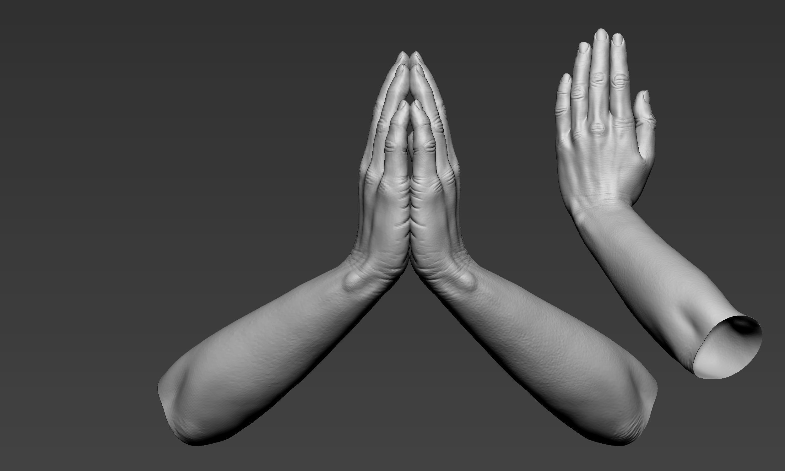 Female hand Amen pose Free 3D model_4