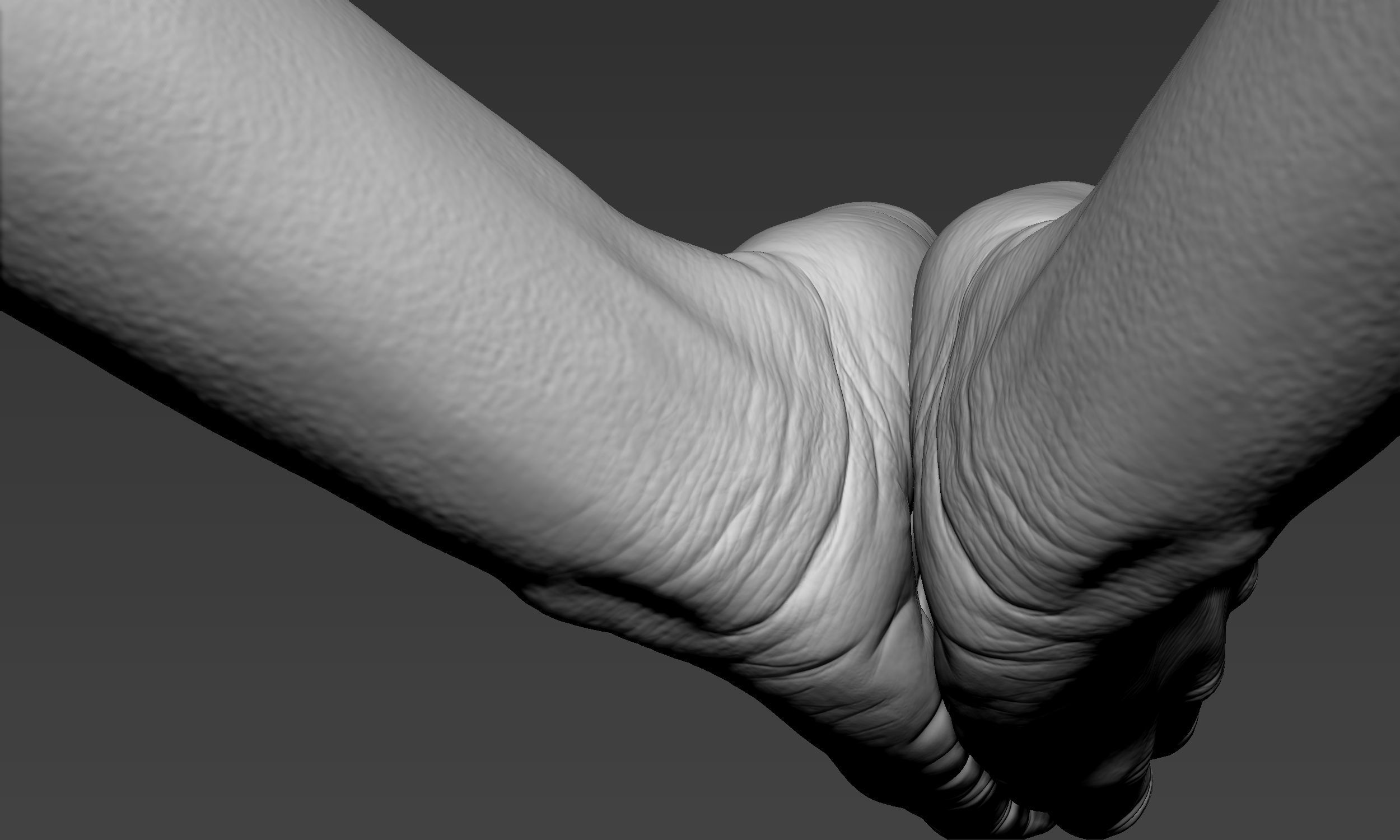 Female hand Amen pose Free 3D model_1