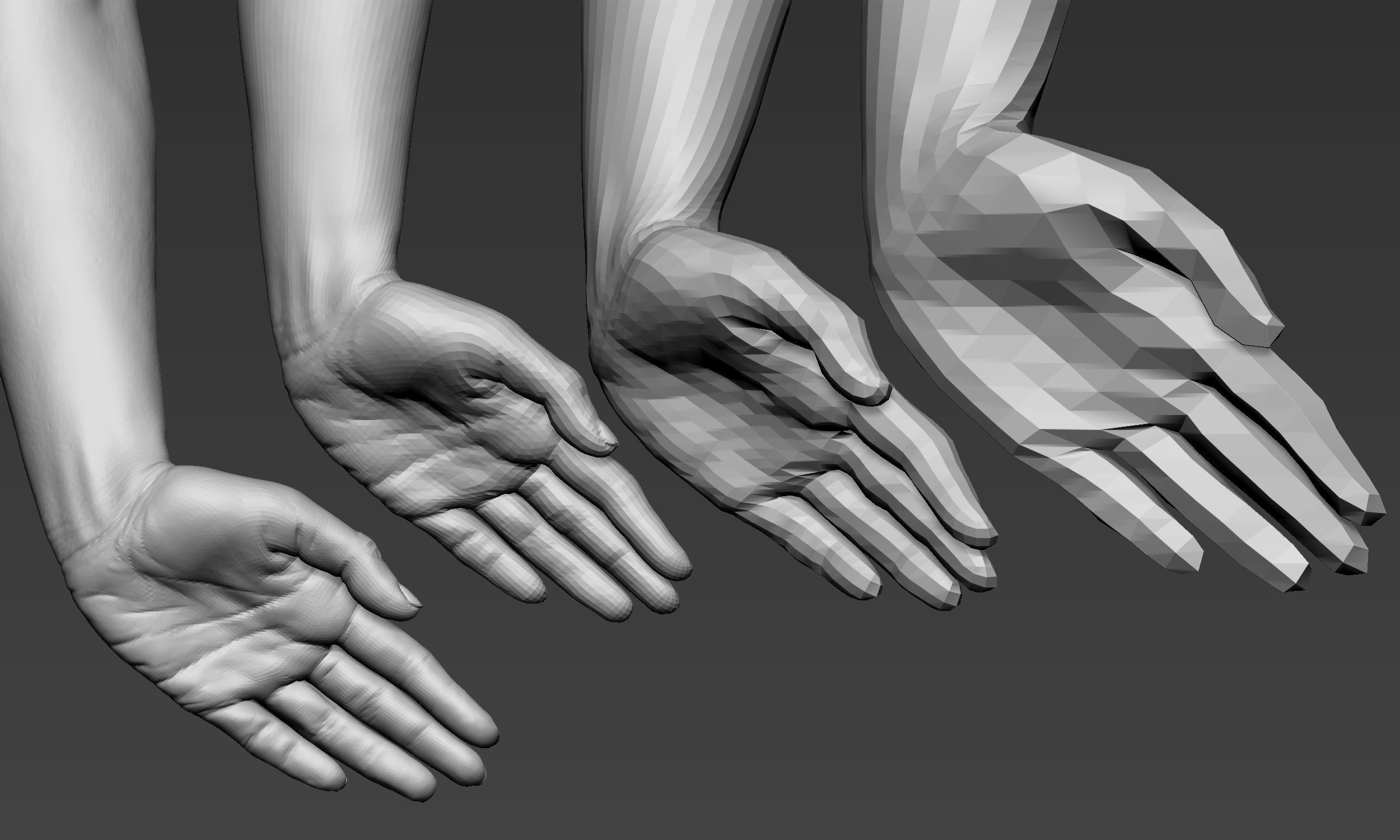 Female hand Amen pose Free 3D model_9