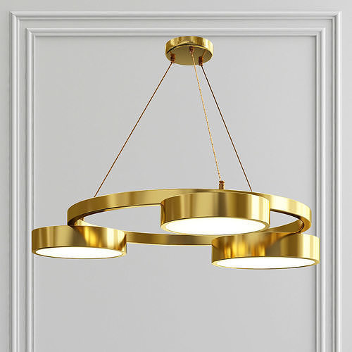 QI Heng Zhao Ming 3-Light Chandelier 3D model