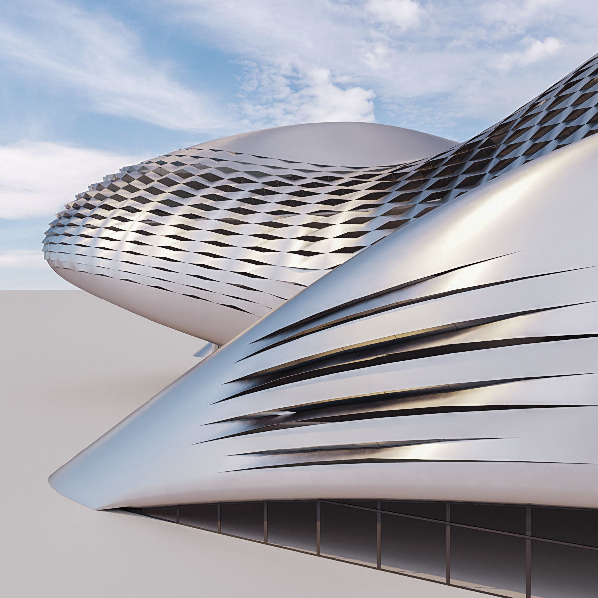 Futuristic building 16 3D model_4