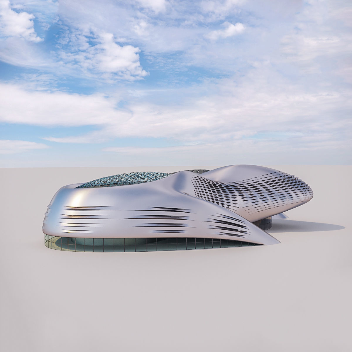 Futuristic building 16 3D model_2