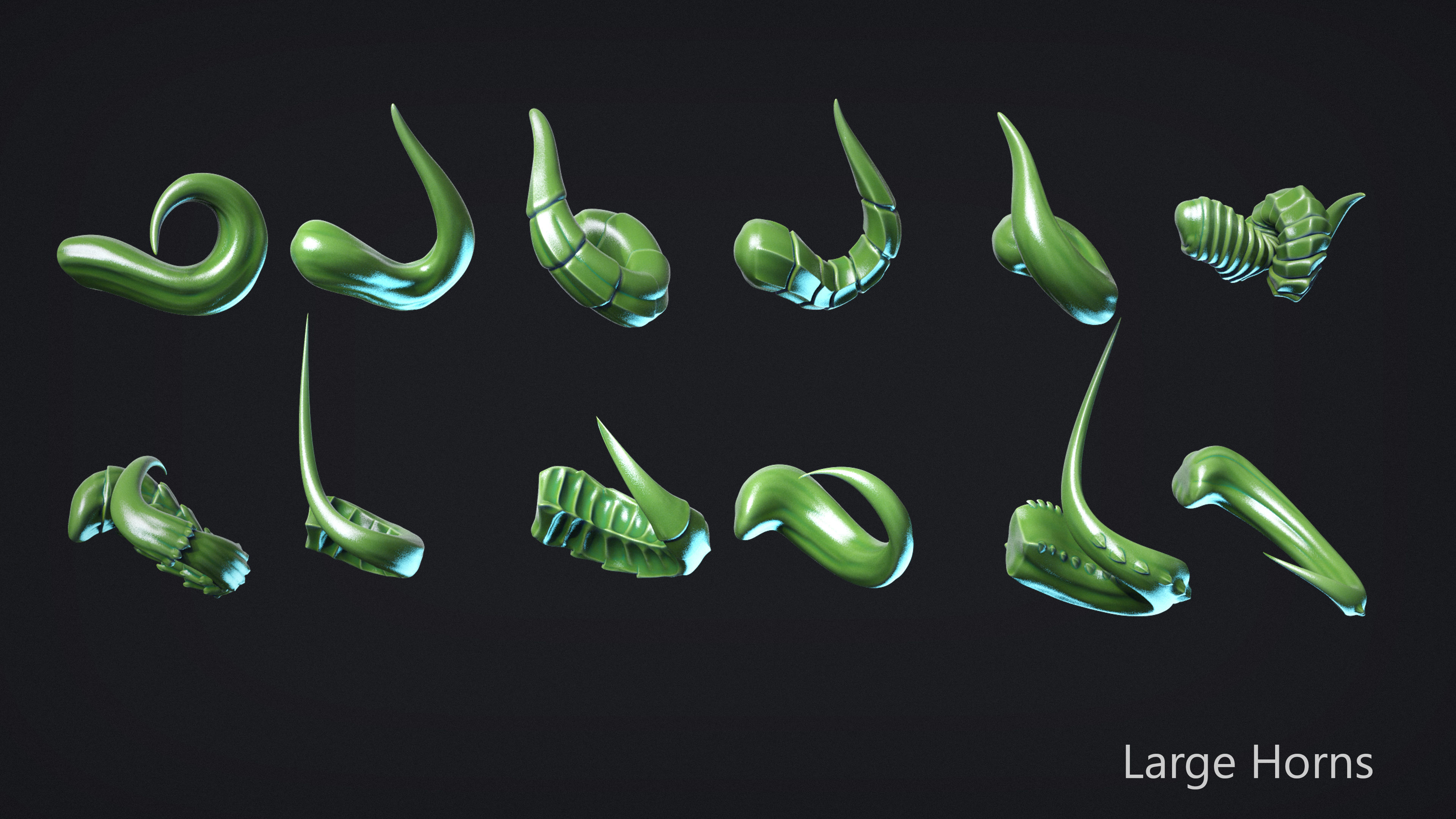 Zbrush - Horns Vol 3 - 25 VDM and IMM Brushes 3D model_1