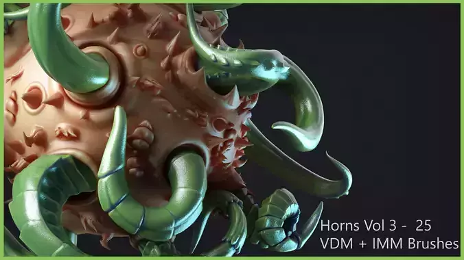 Zbrush - Horns Vol 3 - 25 VDM and IMM Brushes